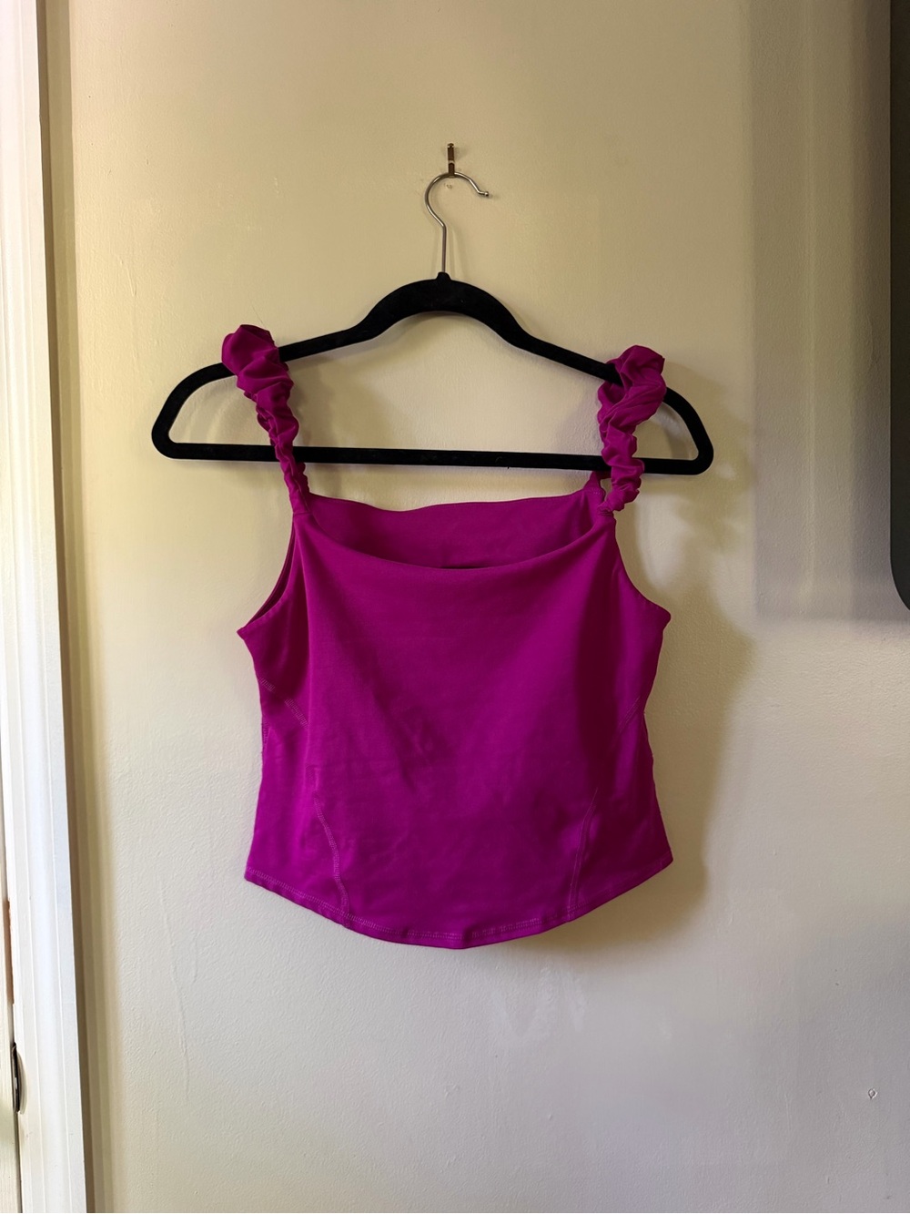 FP Movement by Free People Ruffle-Strap Cutout Tank Top - Fuchsia size Medium - Picture 2 of 6